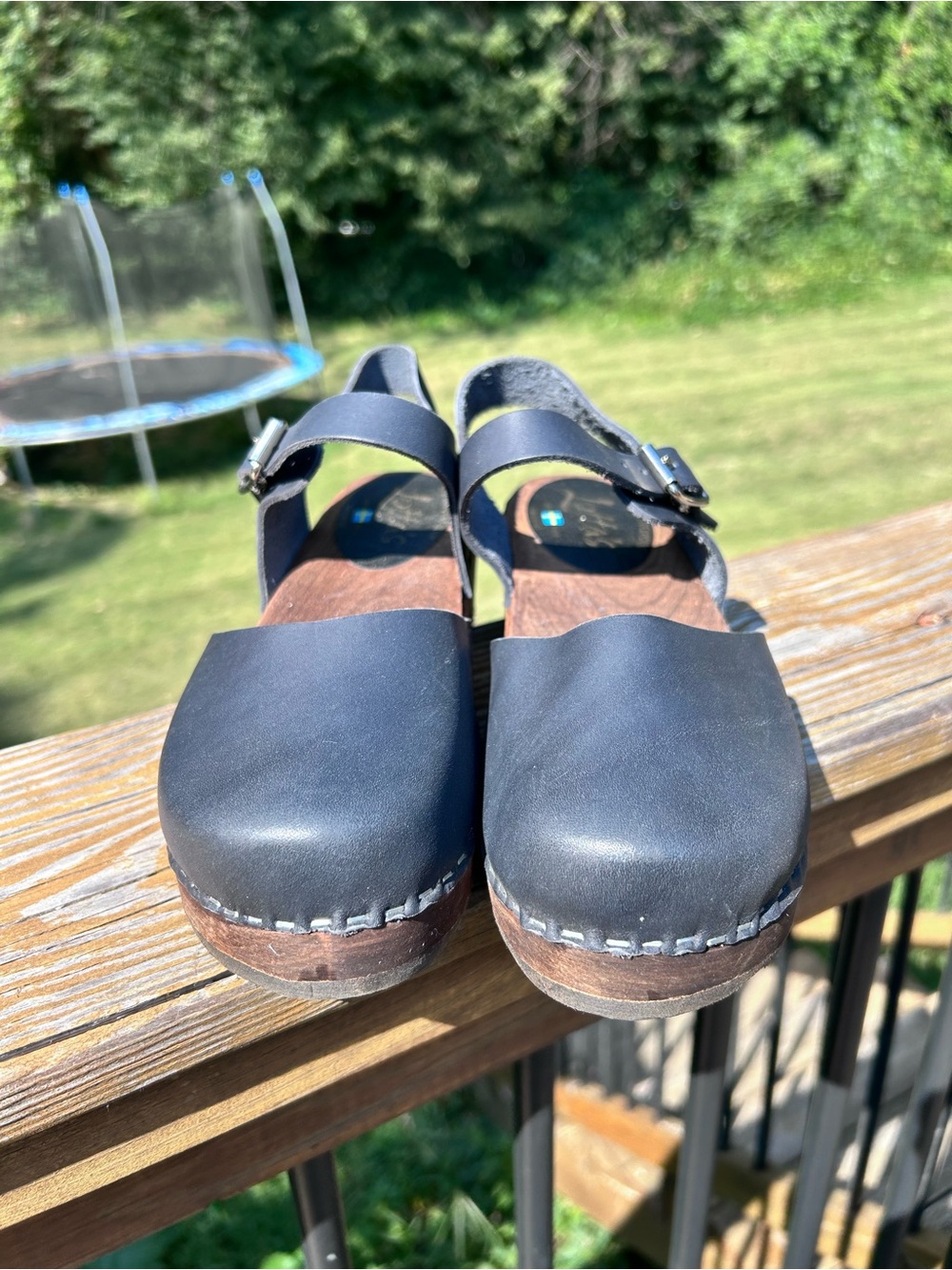 Lotta From Stockholm Low Wood Clogs navy size 39 - Picture 2 of 4